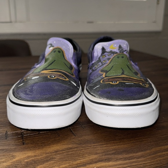 Vans custom hand painted men’s size 10 signed PJ 23 green ghost on skateboard - Picture 8 of 13